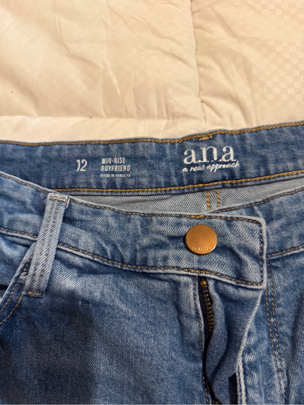 a.n.a Mid-Rise Boyfriend Jeans - Blue